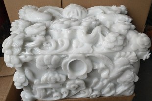 Factory Direct Professional Wholesale Natural Jade Urn Shou Box Bone Casket White Jade Crane