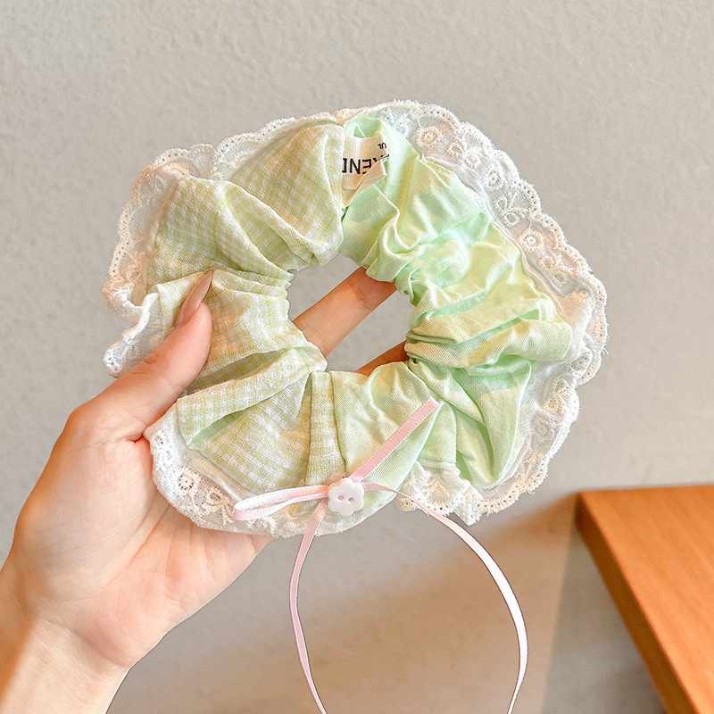 3 # Patrón de cuadros (verde puro) intestino grueso de doble lucha de unos 14cm