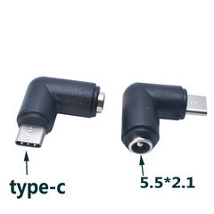 Mobile Phone Power DC Charging Adapter 5.5 Male to Type-C Female Charging Converter Connector Curved Style