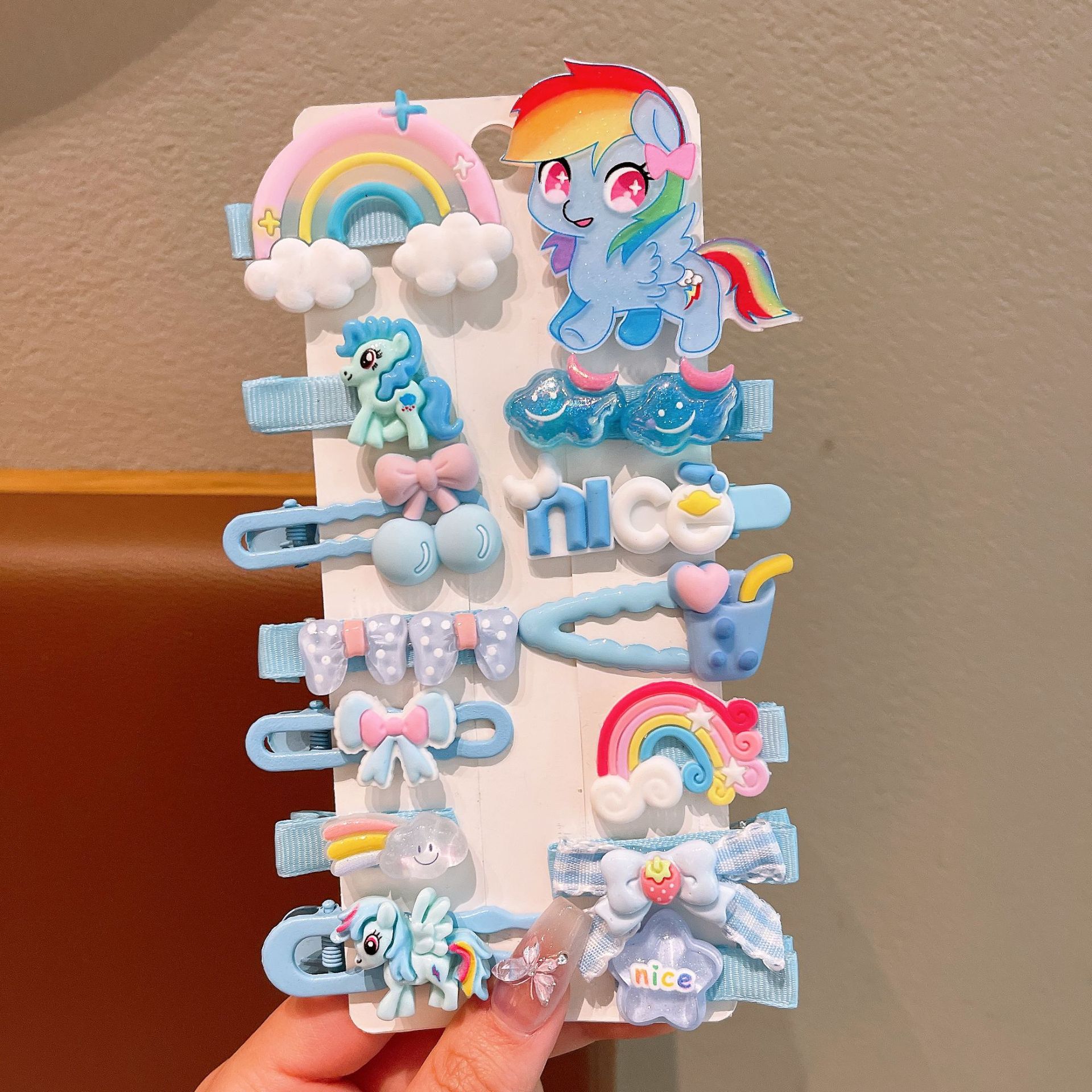 Niños de dibujos animados pony lindos pinzas de cabello niñas paoli pinzas de cabello niñas pinzas de cabello rotas para estudiantes set de pinzas de cabello BB