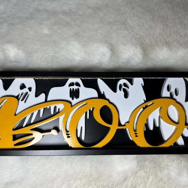 クロスボーダー新製品ハロウィンホワイトゴーストBOO木製装飾品ホームデコレーションパーティーセンターデスクトップ装飾品|undefined
