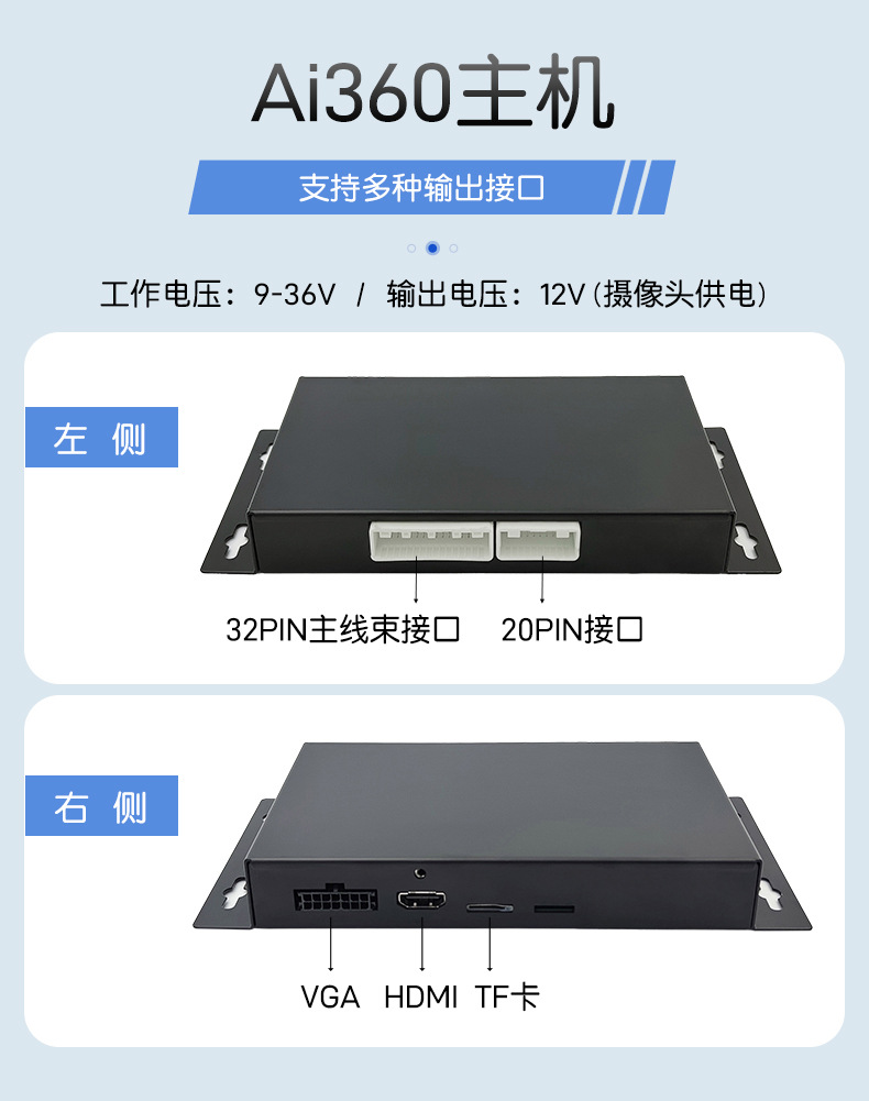 Large truck saloon car fire truck 360-degree panoramic image bus four-way monitoring 3D ring shadow driving recorder