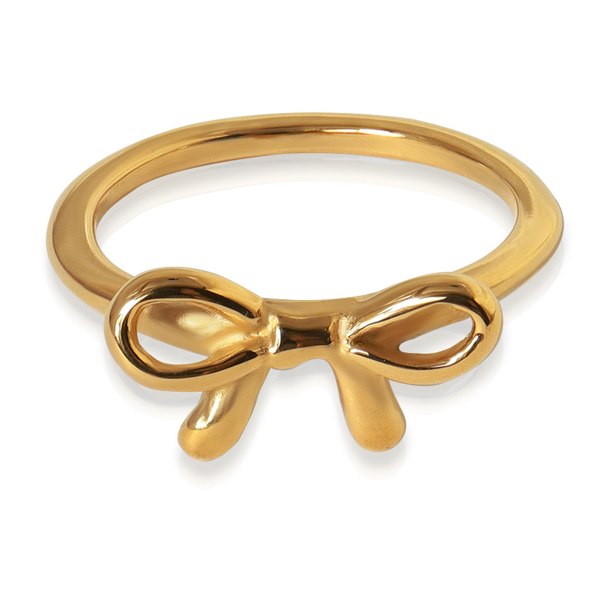 Women's Gender Solid Color Knot Butterfly 304 Stainless Steel Titanium Steel Simple Style Rings