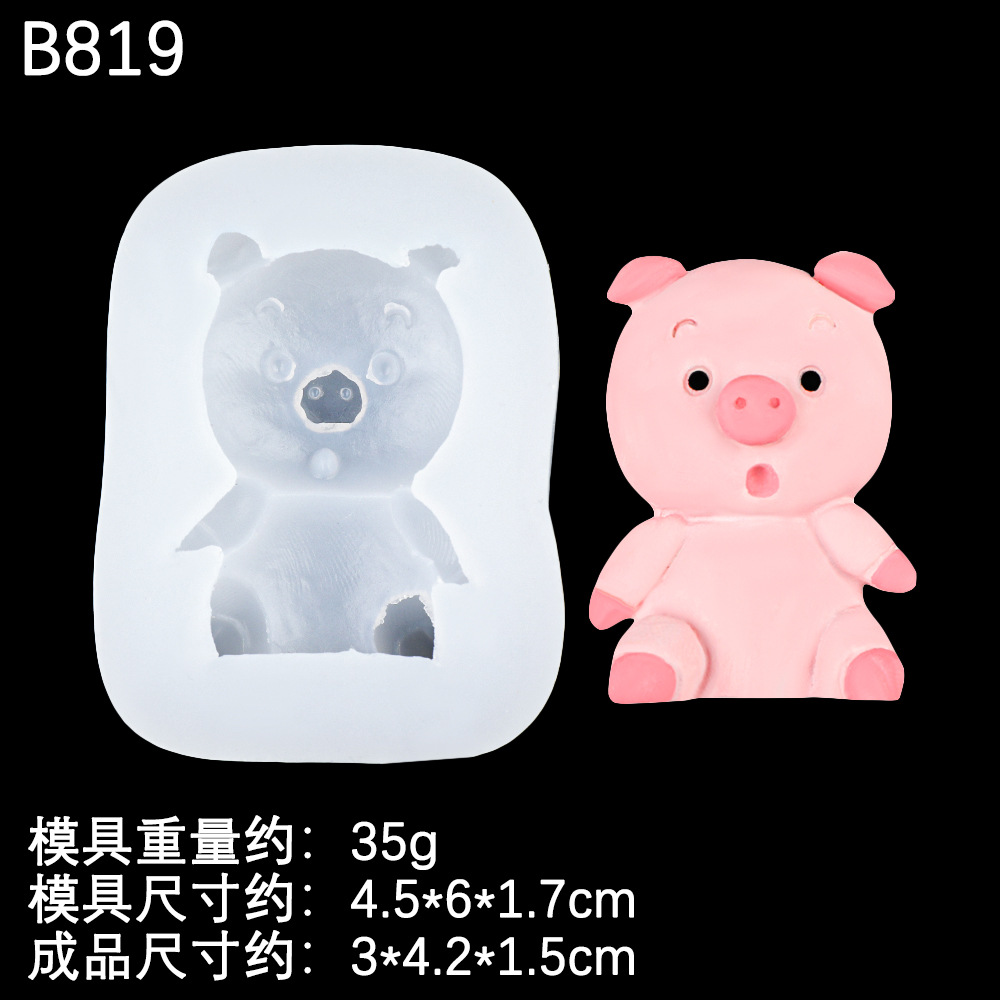 Cute Animal Theme Jirafa Fox Molde de silicona Diy Lion Chocolate Cake Adornos Molde de silicona