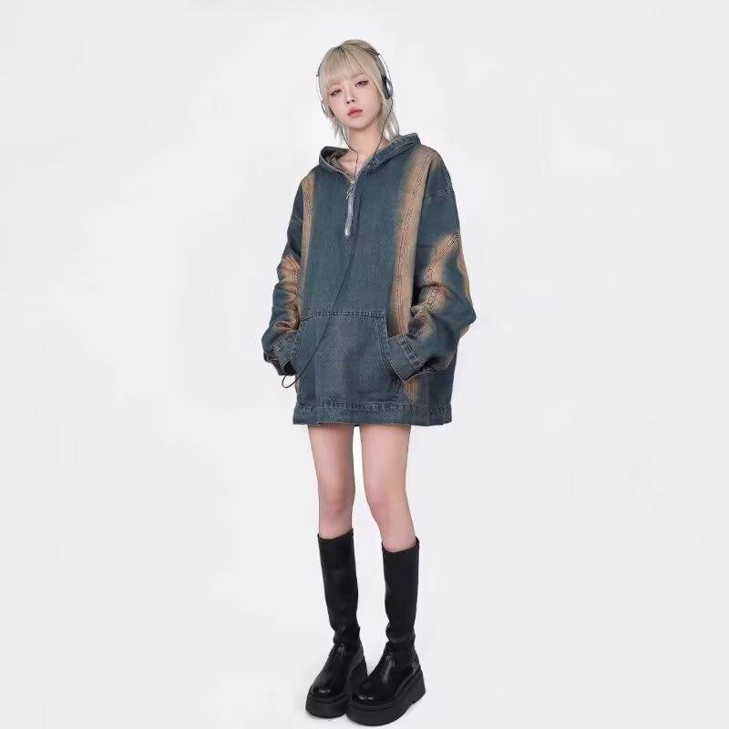 2024 봄과 가을 파이 잘 생긴 틈새 코트 여성 하이 스트리트 차오 저우 브랜드 홍콩 스타일 일본 스타일 하라주쿠 스타일 한국 스타일 유행 루즈 셔츠