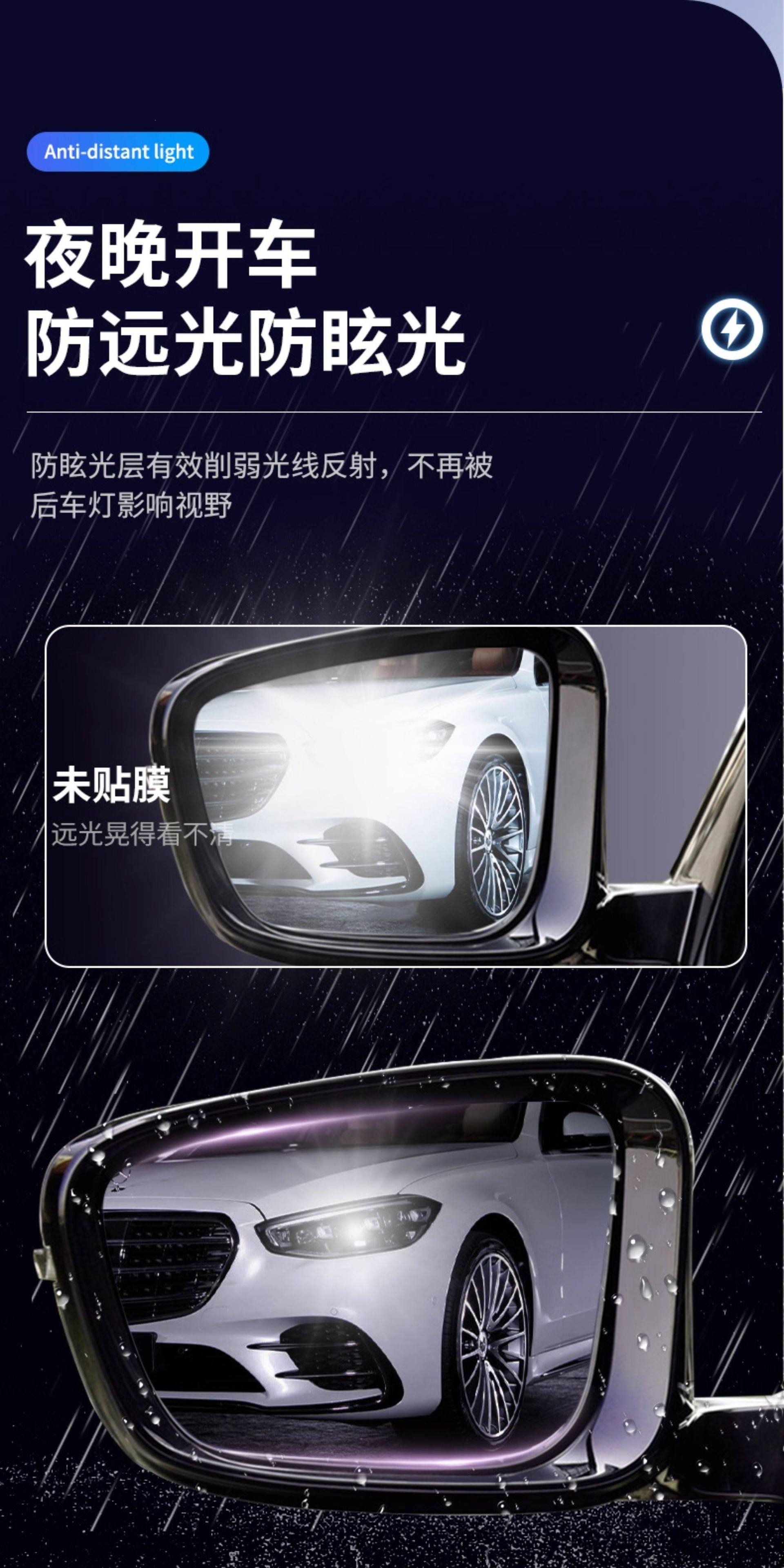 Car rearview mirror rainproof film, reversing mirror window waterproof film, rainproof mirror for cars, a must-have for rainy days