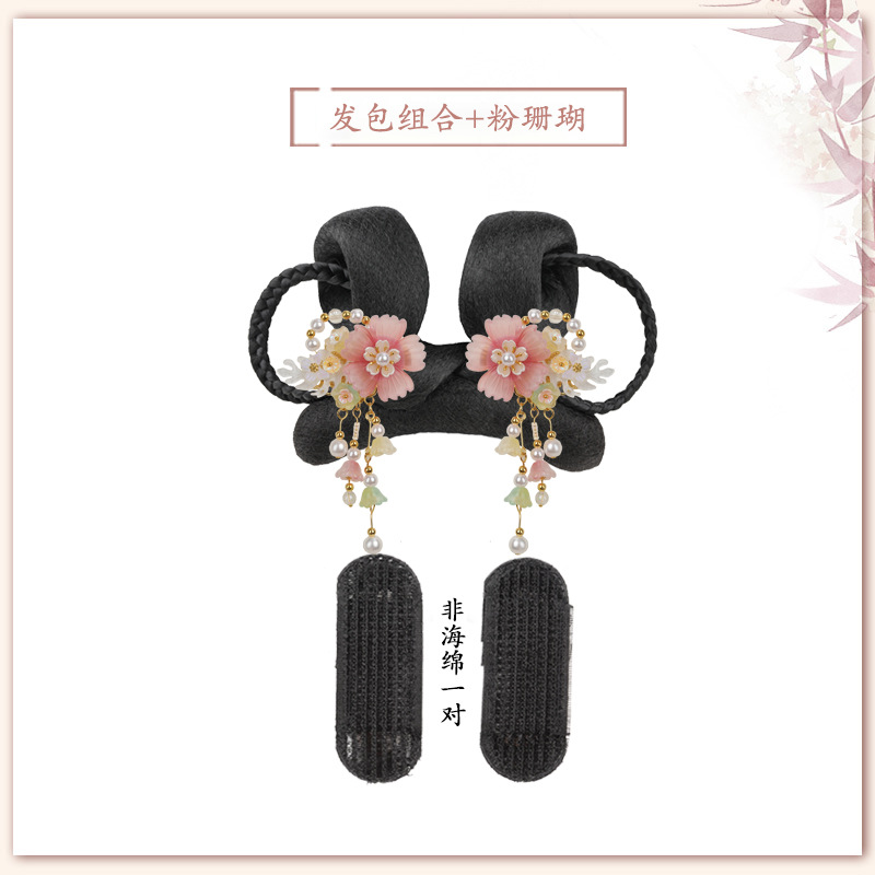 창백한 산호 머리 액세서리의 쌍