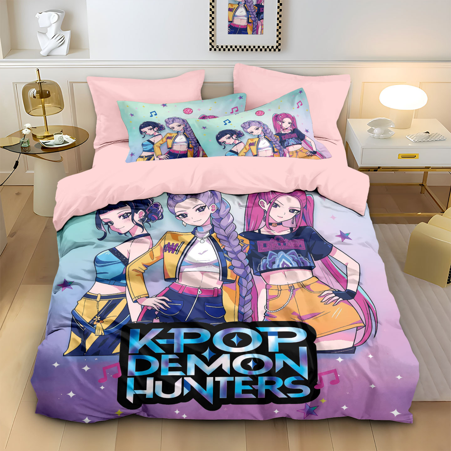 Hunter Witch Group Bedding Three-Piece Set Customized Polyester Quilt Cover Pillowcase Export Wish Aliexpress Cross-Border Bedding