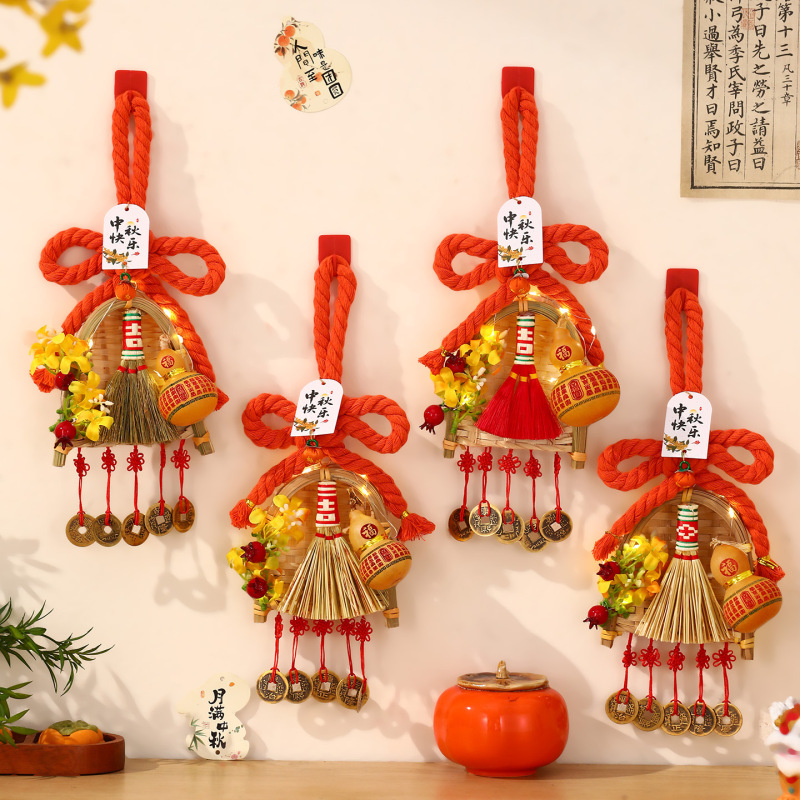 中秋节挂件入户门中国结福字葫芦挂饰客厅大门高档万字结装饰批发|undefined