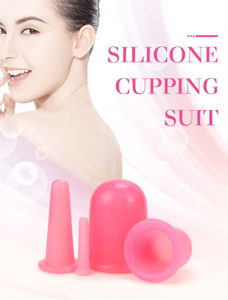 Silicone Cupping Therapy Set 4 Piece Vacuum Massage Cups for Home Body Care Fitness Recovery in use