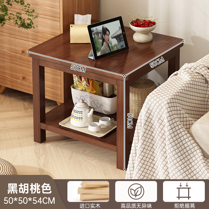 Mesa de té de madera sólida, varios lados de la sala de estar casera, estante moderno simple, mesa de té de balcón