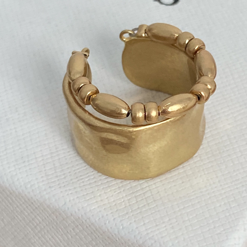 日系デザイン感ダブルロープチェーン気質シンプルで上品な松本恵奈と同じ幅の指輪