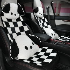 汽車坐墊 仿兔毛棋盤格車載冬季保暖座椅墊 網紅汽車座墊四季通用