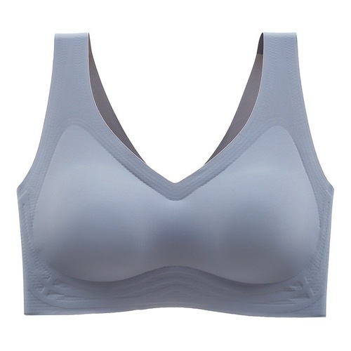 Small breast push-up thickened tank top bra for women with flat chest showing college students sports and sleep traceless ice silk underwear super thick