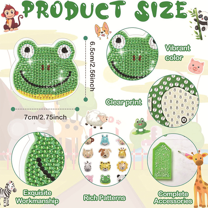 Transfronterizo Amazon creativo refrigerador pegatinas 5D completo di di dibujos animados pegatinas magneticas al por mayor pegatinas magneticas taladro de cristal