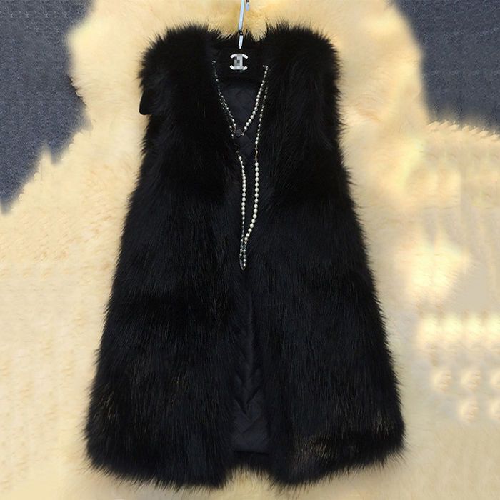 Imitation Fur Jacket for Women 2023 New Autumn and Winter Korean Style Fox Fur Vest Mid-Length Fur Vest Large Size
