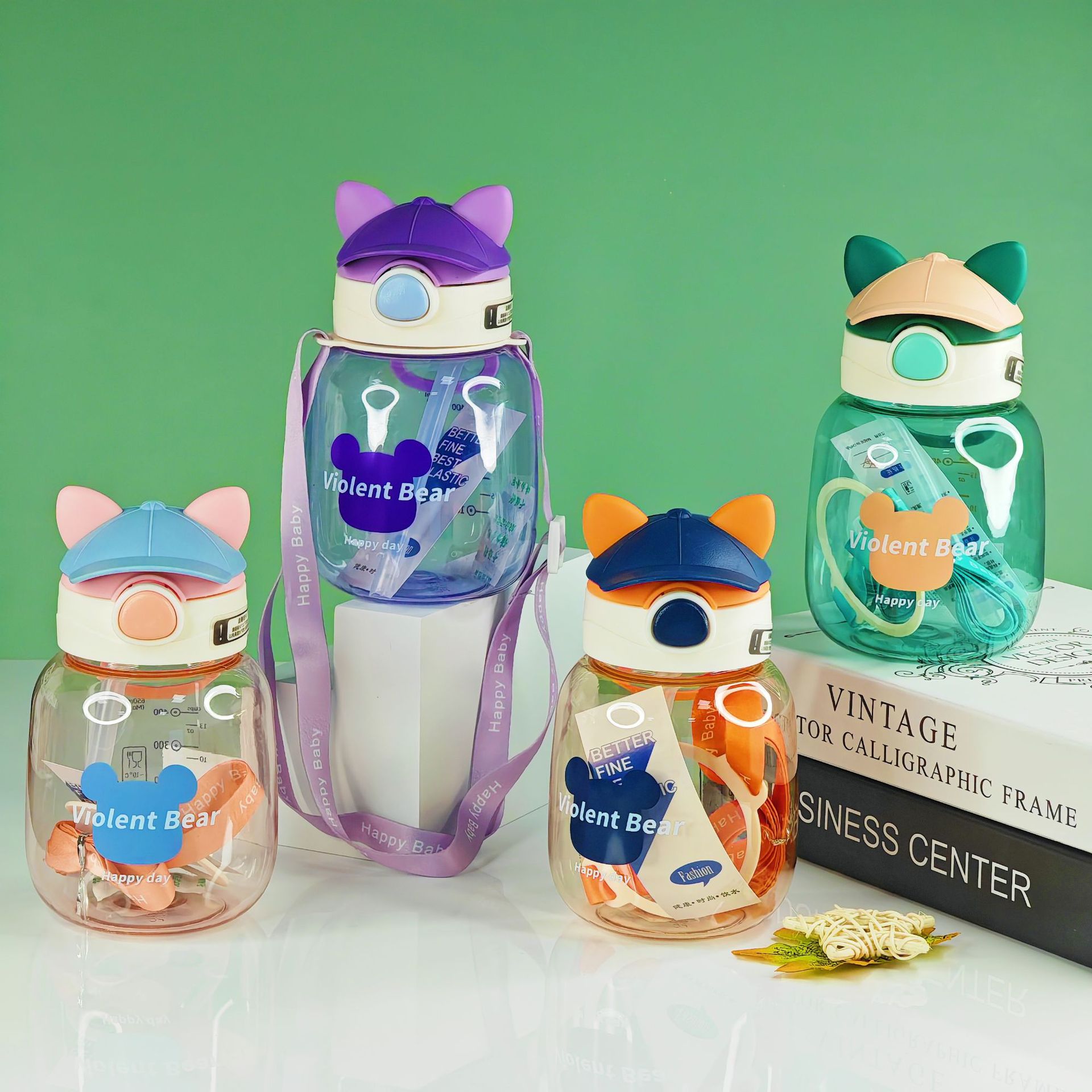 Taza de agua para niños taza de bebida directa para estudiantes de hombres y mujeres lindos de alto valor facial portátil a prueba de fugas de verano puede llevar taza resistente a altas temperaturas