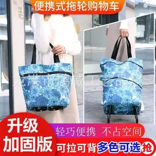便携买菜车小拉车家用折叠可背式包购物手拉车推车轻便带轮购物袋