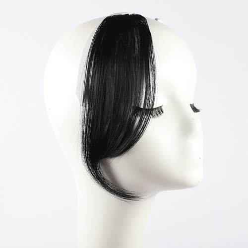 Wig with side part bangs, Korean-style French side swept fringe, air bangs wig