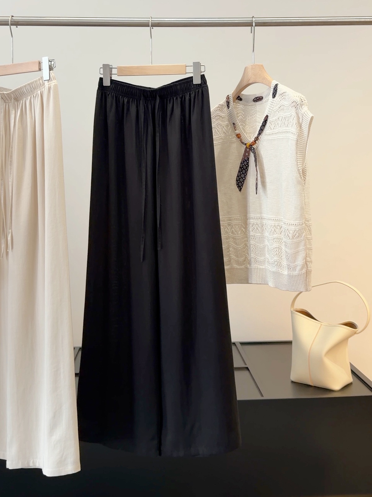 Women's High-Waisted Wide Leg Pants Style Cotton Linen Drawstring Slimming Casual Trousers Versatile Thin Summer_ecoleips.com