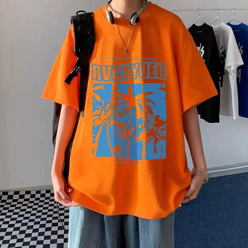Ретро майка с коротким рукавом, для подростков, oversize, американский стиль