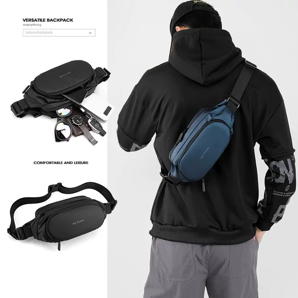 Factory Direct Cross-border New Waist Bag Men's Trendy Casual Chest Bag Multi-purpose Simple Casual Shoulder Bag Crossbody Bag
