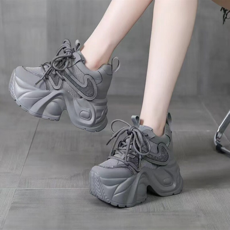 Ins Dad Shoes for Women 2025 Autumn and Winter New Versatile Fashion Thick-Soled Height-Increasing Fleece-Lined Casual Sneakers