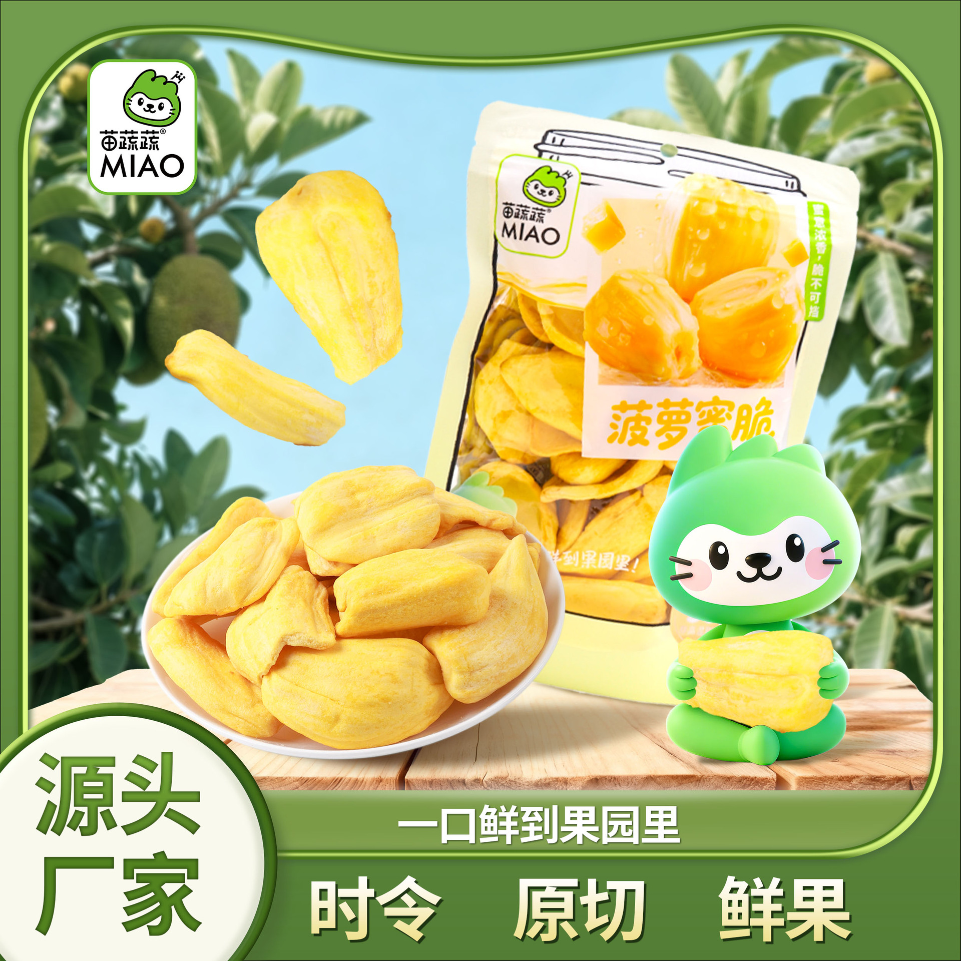 苗蔬蔬新阴阳袋菠萝蜜脆果蔬脆片干生产加工代理代加工外贸出口