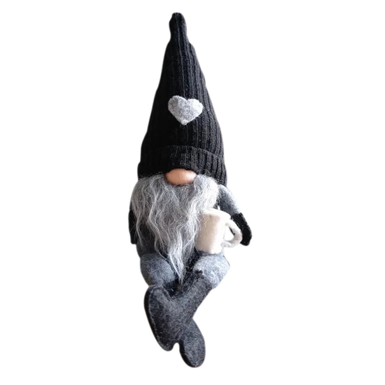 Muñeca de punto transfronterizo sin cara cuelga piernas café molino a mano decoraciones navideñas decoración doméstica