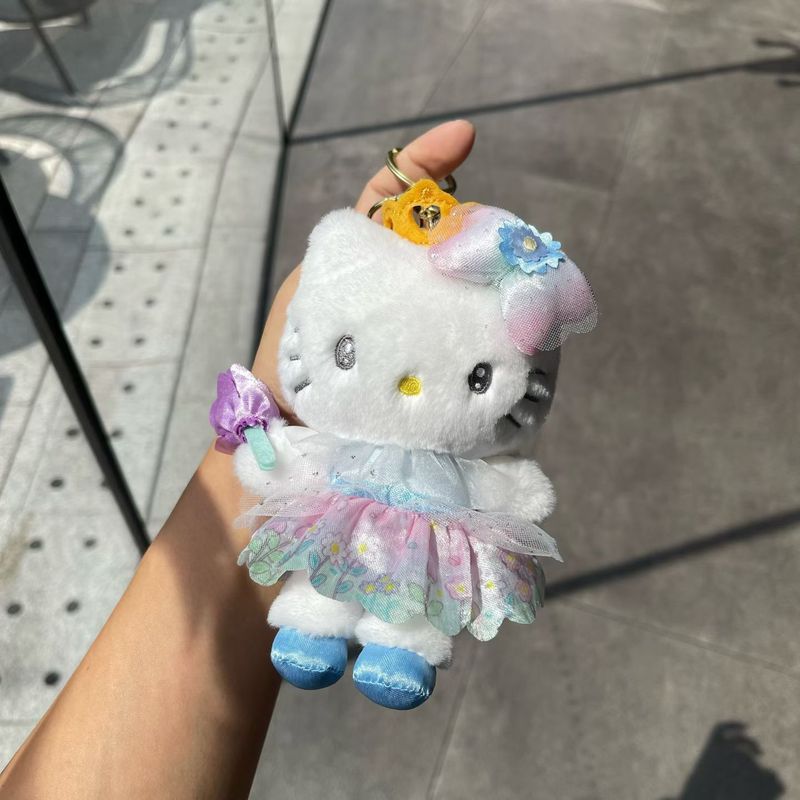 网红花仙子猫咪毛绒挂件可爱仙女棒皇冠公仔钥匙扣少女心背包挂饰|undefined