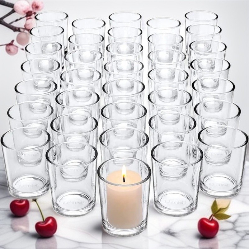 Jize fábrica directa vela aromaterapia vidrio vacío cera vidrio candelabro Copa hogar dormitorio transparente candelabro Copa