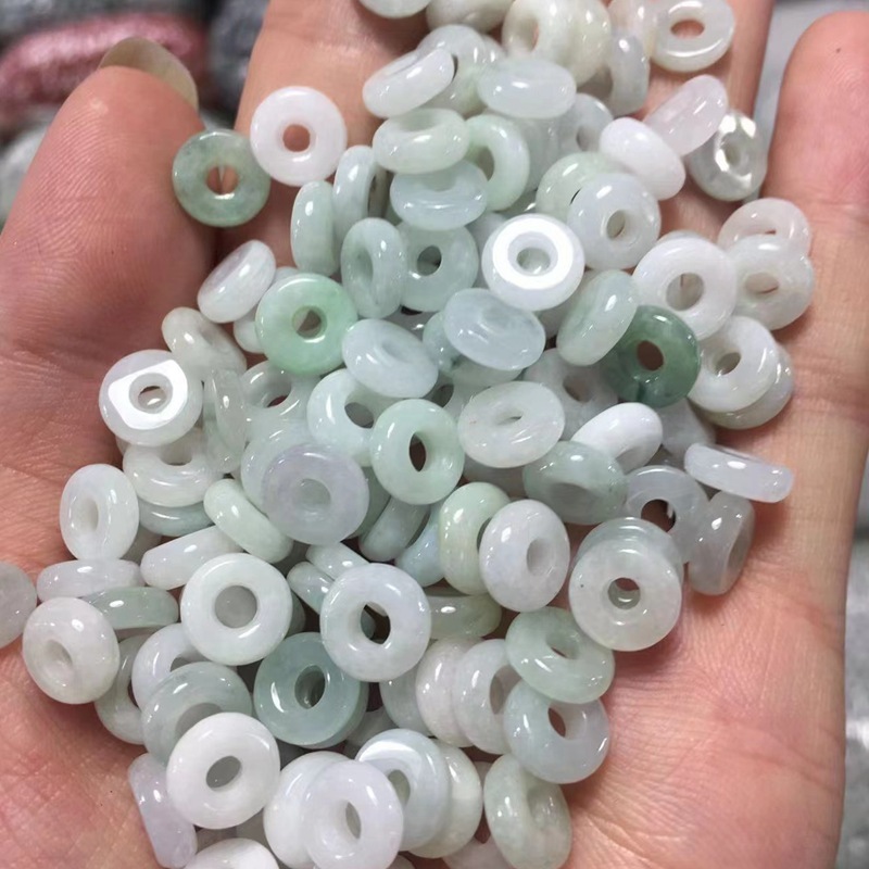 翡翠a商品の小さい円の散珠の大きい穴の玉の玉の玉の氷の種の玉の輪のイヤリングのイヤリングのイヤリングのペンダントの10mmdiyの部品|undefined