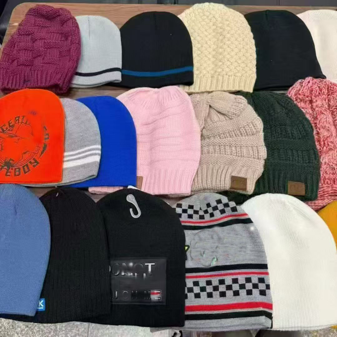 秋冬季男女士保暖帽子户外清仓处理摆摊混款混色随机批发针织毛线