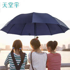 正品天堂伞33212E碰加大加固商务折叠晴雨伞大号双人三人大伞批发
