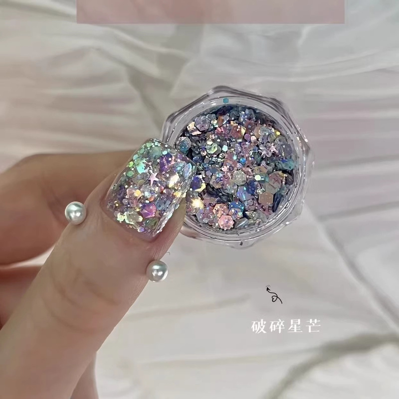Spring Series of Sparkling Nail Art Glitter, Popular New Nail Glitter Powder, Laser Nail Decoration