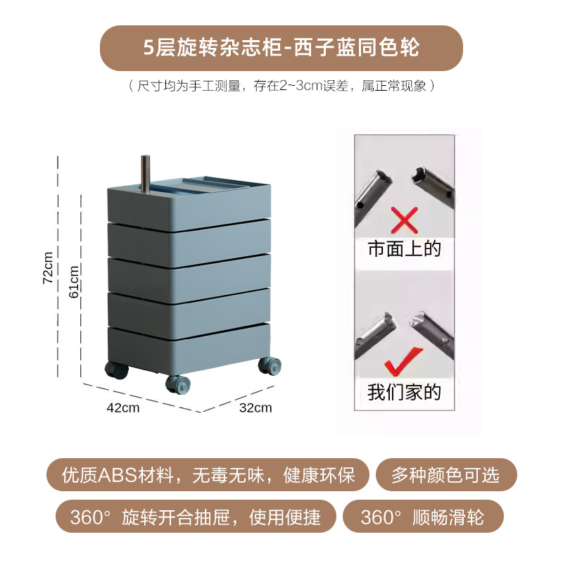回転収納キャビネット移動可能ベッドサイドキャビネットinsサイドキャビネットシンプル北欧ロッカーネット赤化粧品収納キャビネット