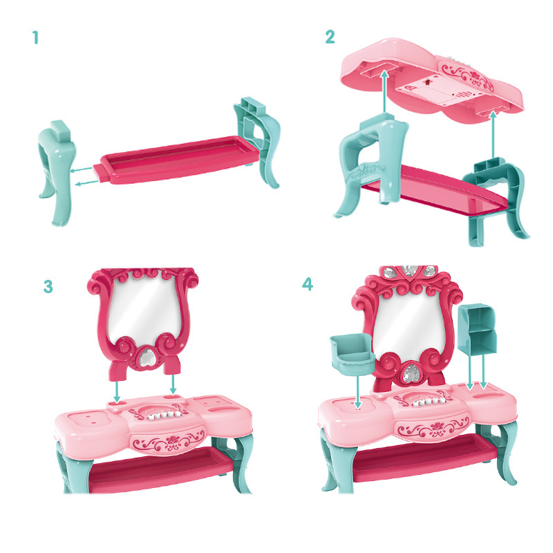 Amazonas para niños en casa princesa tocador juguetes de simulación de luces joyas para niñas maquillaje juguetes de vestir