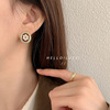 Retro small design advanced earrings from pearl, French retro style, flowered, 2022 collection, high-quality style