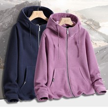 U家同款加大码摇粒绒抓绒衣女冬季加绒加厚保暖连帽卫衣 男外套
