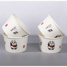 W6RT纸碗一次性碗餐盒加厚碗筷套装家用外卖打包盒圆形饭盒快餐具