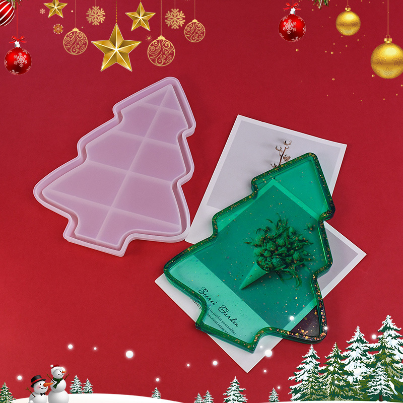 クロスボーダーdiy水晶クリスマスツリートレー滴ゴム金型トレー金型クリスマス置物樹脂シリコン金型|undefined