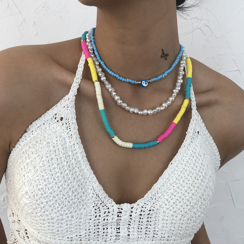 Collar Multicapa De Perlas De Color Bohemio display picture 1