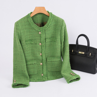 高珂2022秋冬新款优雅重工含羊毛短款小香风外套女白富美精美名媛|ru