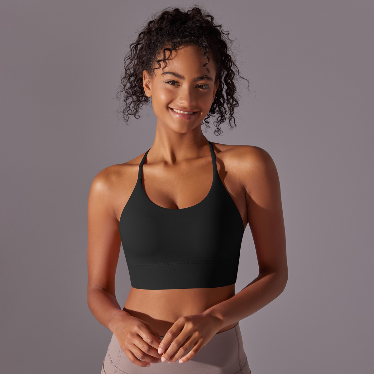 140g Weight Sleeveless Sleeve Length Nylon Fabric Type Short Top Length Halter Crisscross Tank Tops Type Fitness, Yoga, Sports Occasion Halter Neck Neckline Solid Color Pattern Sports Style Sports Solid Color Nylon Halter Neck Active Tops Halter Crisscross Tank 37