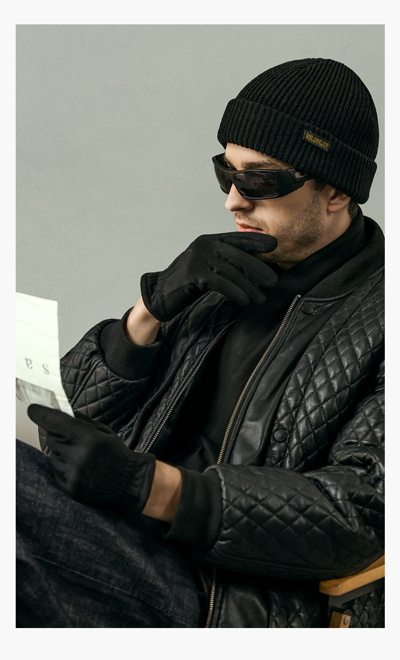 Winter Wildlederhandschuhe Für Herren Winddicht Und Warm_voghion.com