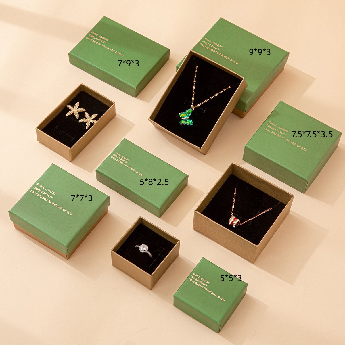 Verde dorado; 5*5*3