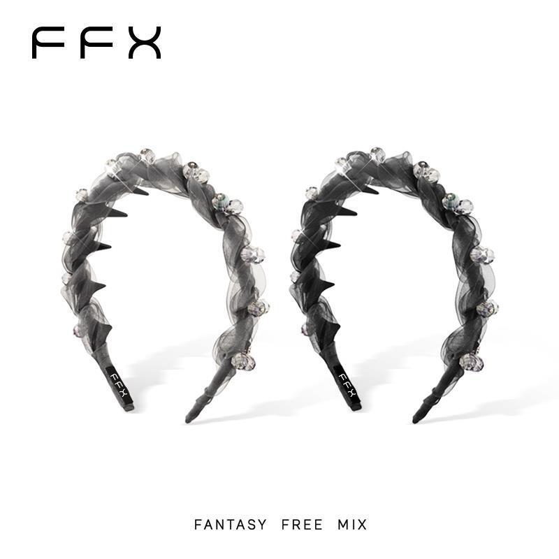 弗弗西FFX简约时尚网纱齿梳发箍晨曦沙雾日常外戴高颅顶发卡头饰|undefined
