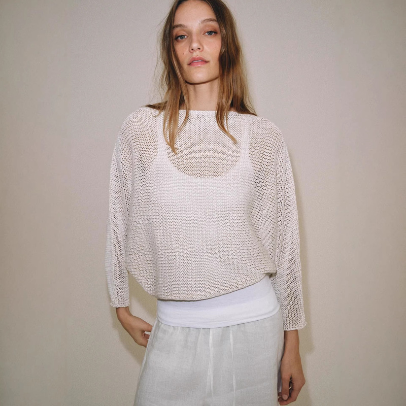 2026 Hot-Selling Wide-Sleeve Knit Sweater for Women, New Spring Style, Charming Loose Sweater with Versatile Style