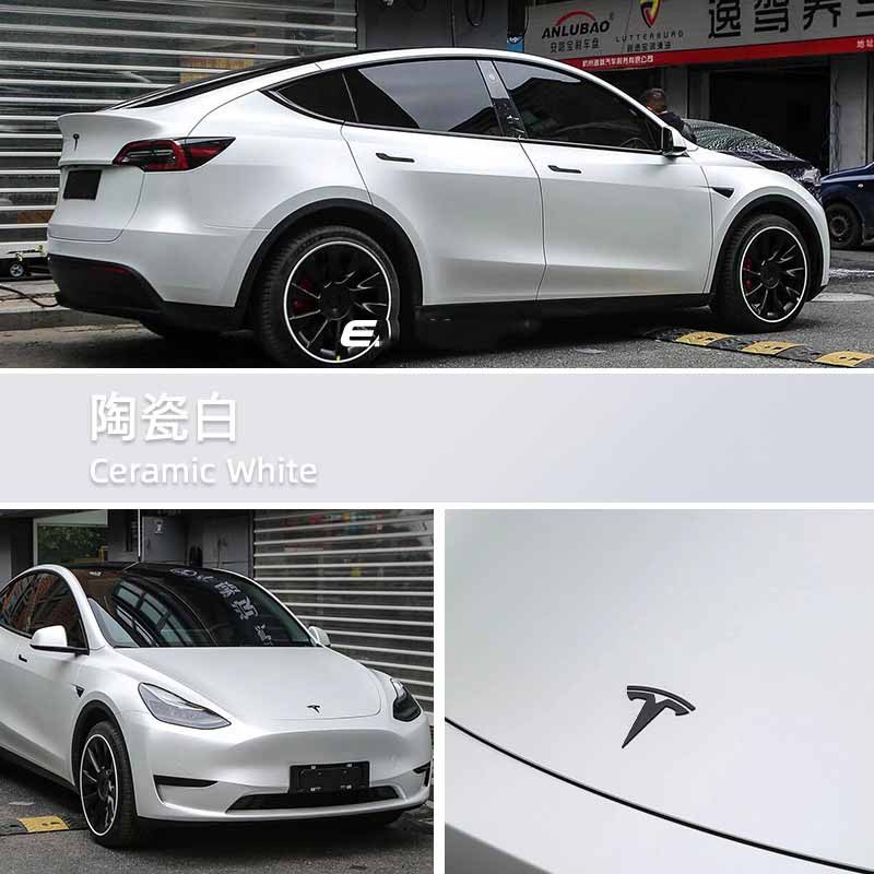 PET matte ceramic white car wrap film, full-body application for electric motorcycles, drop shipping available, protective film for touch-up