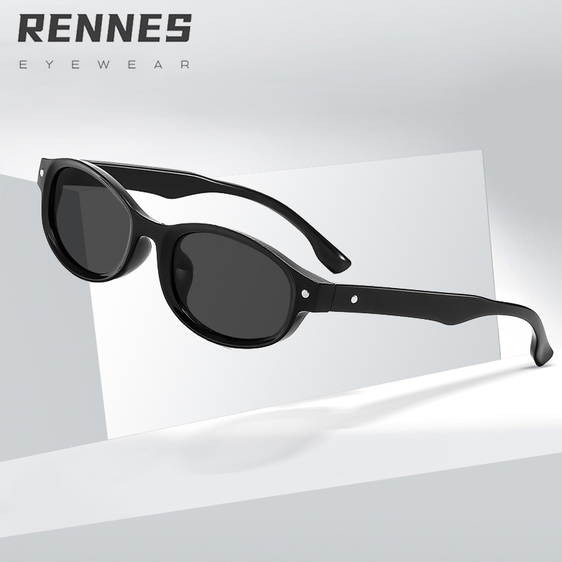 2023 nuevo de alta calidad europea y americana pequeño marco oval mi personalidad hip hop moda todo-juego gafas de sol